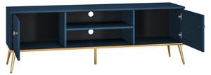 Meuble tv MARINE RTV160 2D Bleu - Bois manufacturé - Matière plastique - 160 x 53 x 40 cm