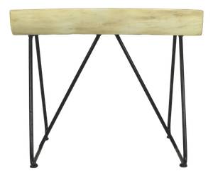 Tabouret Lawas Beige - Bois massif - 60 x 47 x 45 cm