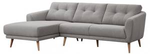 Canapé angle gauche 3 places tissu gris Gris - En partie en bois massif - 242 x 90 x 160 cm