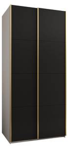 SCHWEBETÜRENSCHRANK LUX Schwarz - Gold - Weiß - Breite: 100 cm