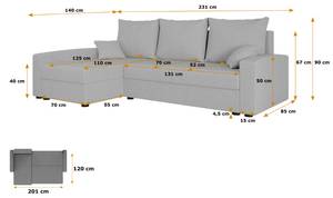 Ecksofa RAVENA-L Grau