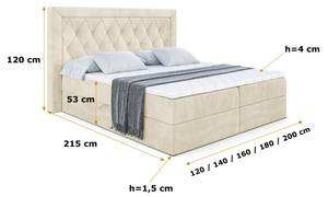 Boxspringbett NOEL Beige - Breite: 120 cm - H3