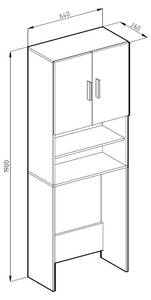 Waschmaschinenschrank  30400 Braun - Weiß