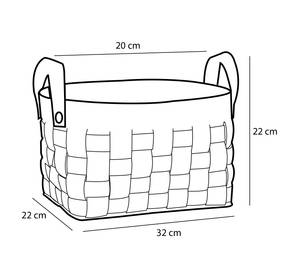 Aufbewahrungskorb Rechteck (3er-Set) Schwarz - Kork - 30 x 30 x 40 cm