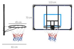 Basketball Korb A61-039V00BU Metall - 61 x 73 x 113 cm