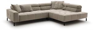 Ecksofa OHIO Beige - Armlehne davorstehend rechts - Ecke davorstehend rechts