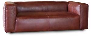 2-Sitzer Sofa Krieger Rot - Echtleder - 109 x 65 x 200 cm