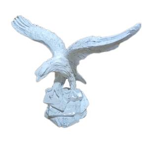 Skulptur Adler Weiß Marmoroptik Weiß - Kunststoff - Stein - 40 x 31 x 21 cm