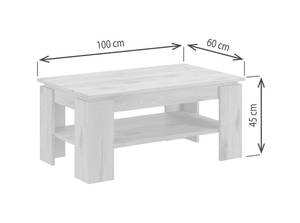 Couchtisch Titan Grau - Holz teilmassiv - 100 x 45 x 60 cm