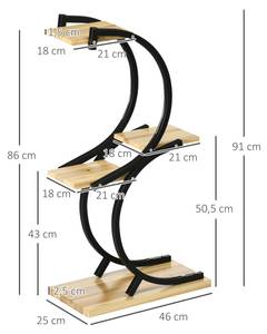 Blumenständer 845-802V00ND Massivholz - 25 x 91 x 46 cm