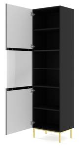 Armoire vitrine RavennaB 60x42x217 Noir - Doré