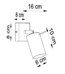 Wandleuchte Ring Grau - Metall - 16 x 8 x 8 cm