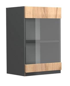 meuble de cuisine haut vitré R-Line Anthracite - Bois