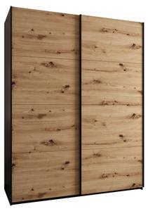 Armoire Lux 1 Noir - Imitation chêne - Largeur : 200 cm