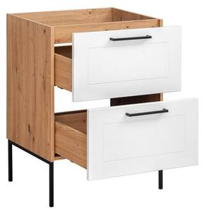 Armoire sous lavabos MADERA CUW60 2D Chêne - Blanc