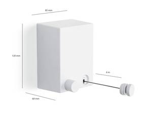 Corde à linge rétractable Umuzi Cleaning Blanc - Matière plastique - 9 x 12 x 6 cm
