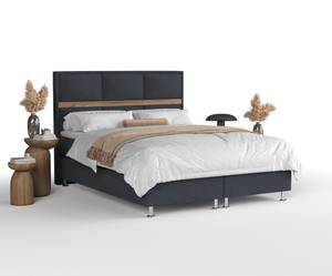 Boxspringbett Soto Schwarz - Breite: 140 cm