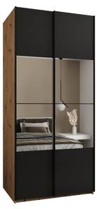 Armoire Lux 4 Noir - Imitation chêne - Largeur : 100 cm