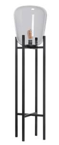 Lampadaire Benn Noir - Métal - 33 x 130 x 33 cm