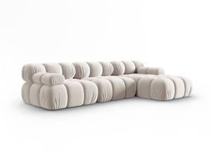 modulares Ecksofa BELLIS 4 Sitzplätze Hochglanz Beige