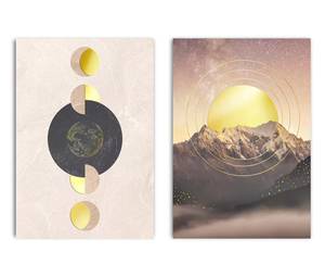 Mond Sonne Gold Poster Set Papier - 70 x 50 x 70 cm