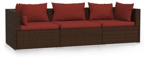 Salon de jardin (lot de 3) 3013629-4 Marron - Rouge - Brun rouge