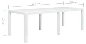 Gartentisch Weiß - Kunststoff - 220 x 72 x 220 cm