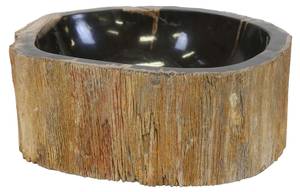 Fossiles Holz Waschbecken Olivia Braun - Naturfaser - 35 x 15 x 35 cm