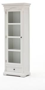 Vitrine Provence Blanc - En partie en bois massif - 70 x 190 x 45 cm