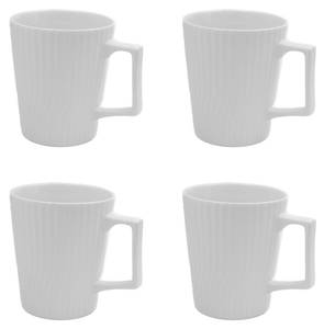 Kaffee Tasse NICO 4er Set Weiß - Keramik - 10 x 11 x 13 cm