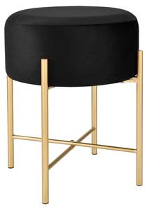 Tabouret Rembourré Kungälv Rond Noir - Métal - 35 x 44 x 35 cm