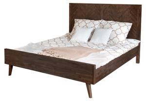 Cadre de lit ASHTON BF011 Marron - Bois massif - Bois/Imitation - 185 x 130 x 212 cm