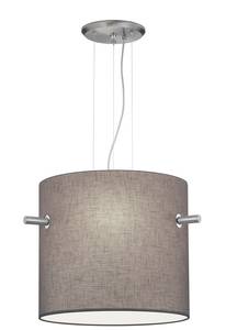 LED Pendelleuchte dimmbar Stoff Grau Grau - Silber - Metall - Textil - 65 x 150 x 65 cm