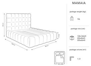 Bett mit Box und Kopfteil MAMAIA Beige