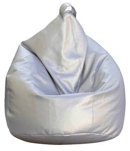 Eleganter Sackhocker Silber - Kunstfell - 80 x 120 x 80 cm