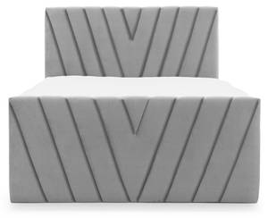 1x Box Spring Lit Twister Gris - Largeur : 160 cm