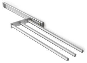 Ausziehbarer Handtuchhalter Grau - Metall - 16 x 6 x 48 cm