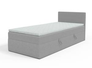 Einzelbett Boxspringbett Menorca Mini Hellgrau - Breite: 90 cm - Bettkasten rechts