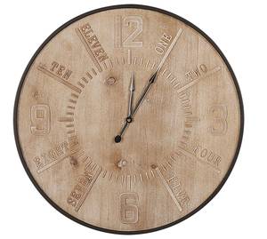 Horloge murale DOLE Noir - Marron - Bois manufacturé - 60 x 60 x 5 cm