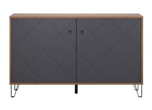 Sideboard Montez 2 Grau - Holz teilmassiv - 123 x 76 x 40 cm