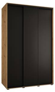 ARMOIRE À PORTES COULISSANTES DAVOS 1 Noir - Imitation chêne - Largeur : 160 cm