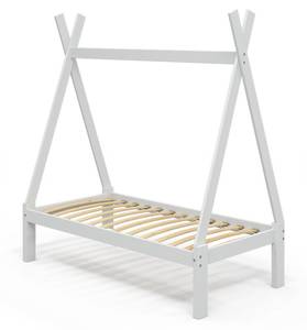 Kinderbett „Tipi“ mit Schubladen Weiß - Holz teilmassiv - 148 x 159 x 77 cm