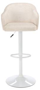 Tabouret de bar CARSTEN Blanc - Textile - 51 x 113 x 52 cm