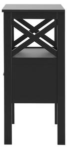 Table d'appoint Veteli avec tiroir Noir - Bois manufacturé - 34 x 79 x 34 cm