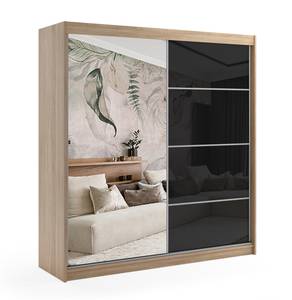 Kleiderschrank VIVI Schwarz - Eiche Sonoma Dekor - Breite: 180 cm