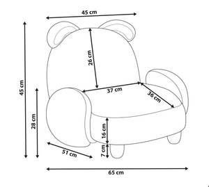 Chaise pour enfant KANNA Blanc - Fourrure synthétique - 65 x 45 x 51 cm