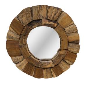 Miroir Lawas Beige - Bois massif - 40 x 40 x 4 cm