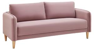 3-Sitzer-Sofa LIVIA Pink - Massivholz - Textil - 176 x 78 x 76 cm