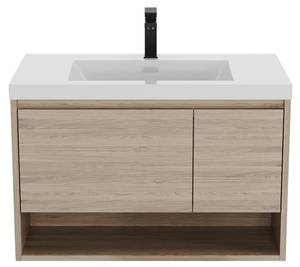 Einzelwaschtisch PUJUKA Beige - Holzwerkstoff - 50 x 55 x 90 cm