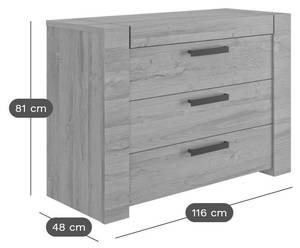 Commode Emilie Marron - Bois manufacturé - 116 x 81 x 48 cm